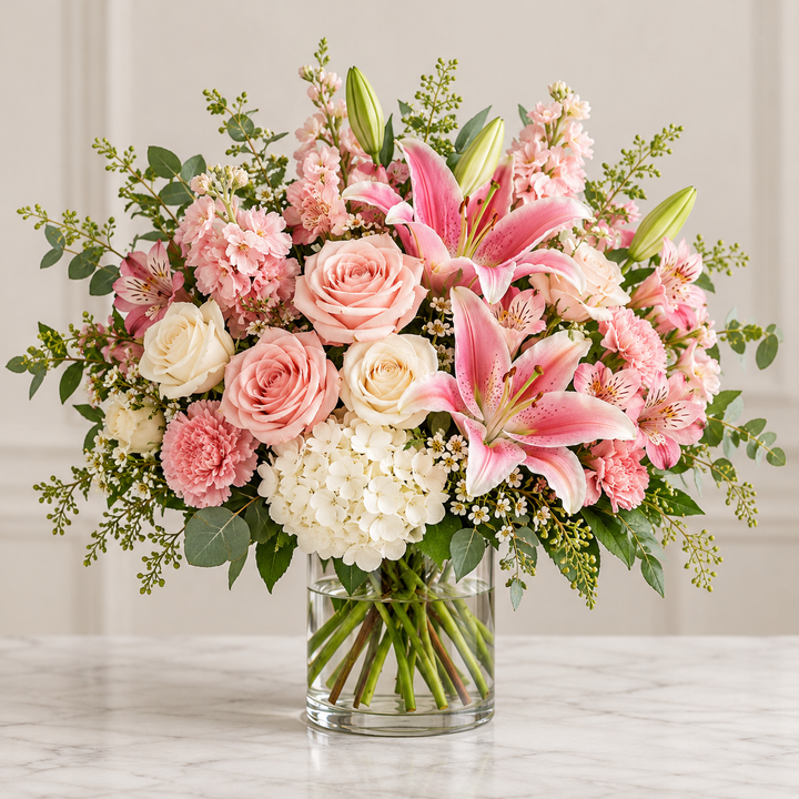 Blush Elegance floral arrangement by Flowers Planet