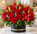 Passion Red floral arrangement by Flowers Planet