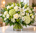 White Classic floral arrangement by Flowers Planet
