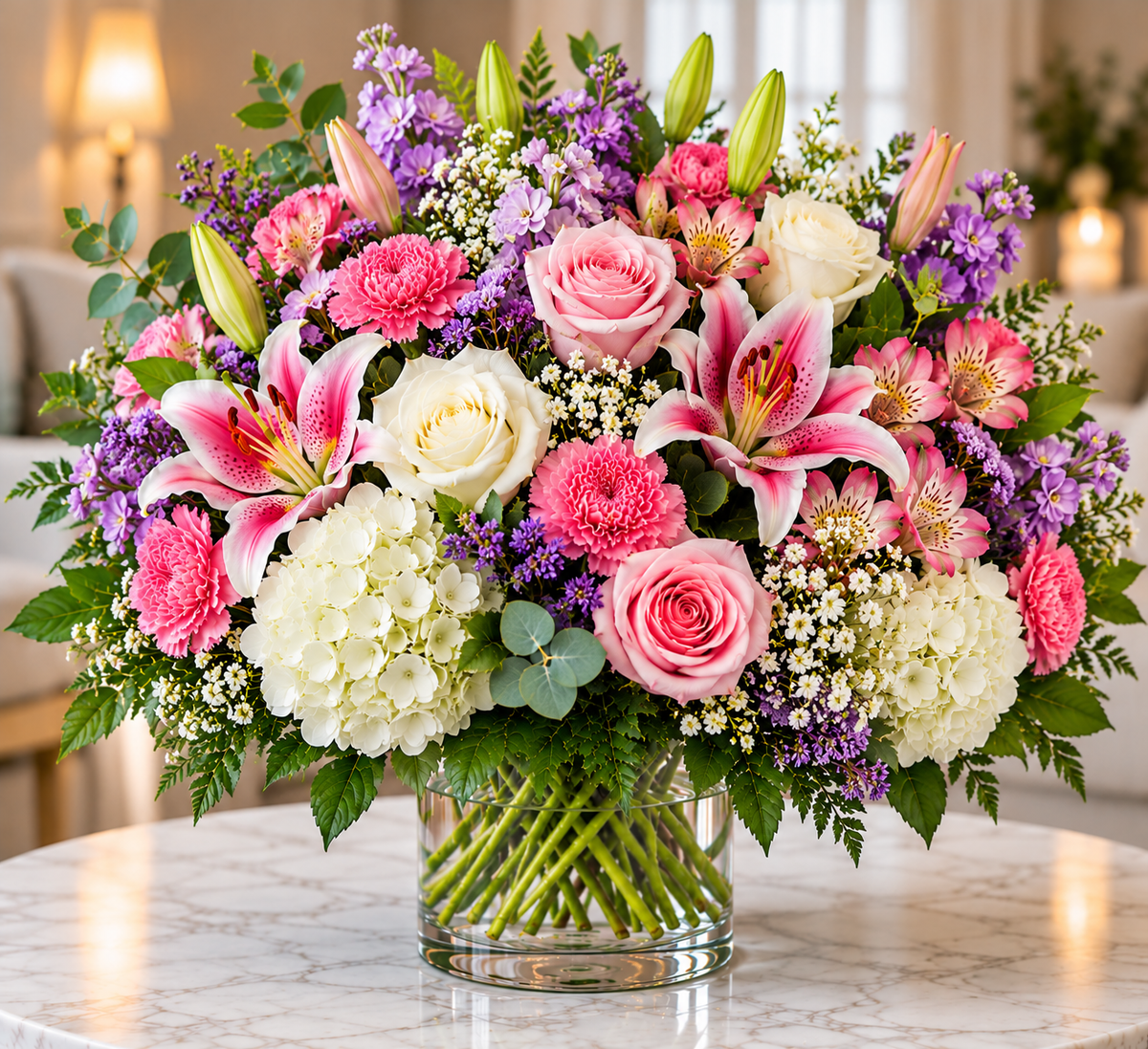 Purple Romance floral arrangement by Flowers Planet