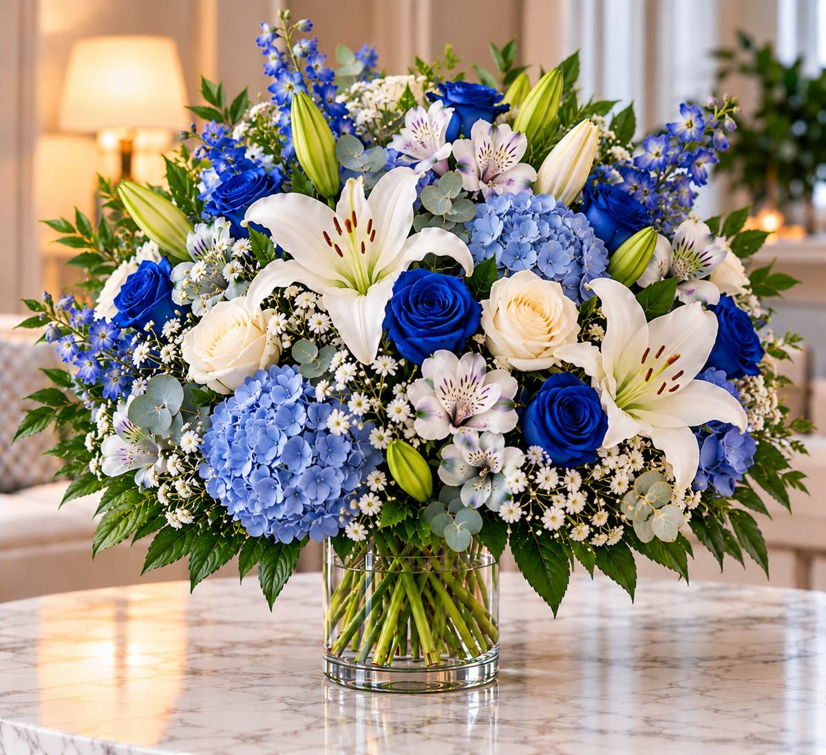 Blue Serenity floral arrangement by Flowers Planet