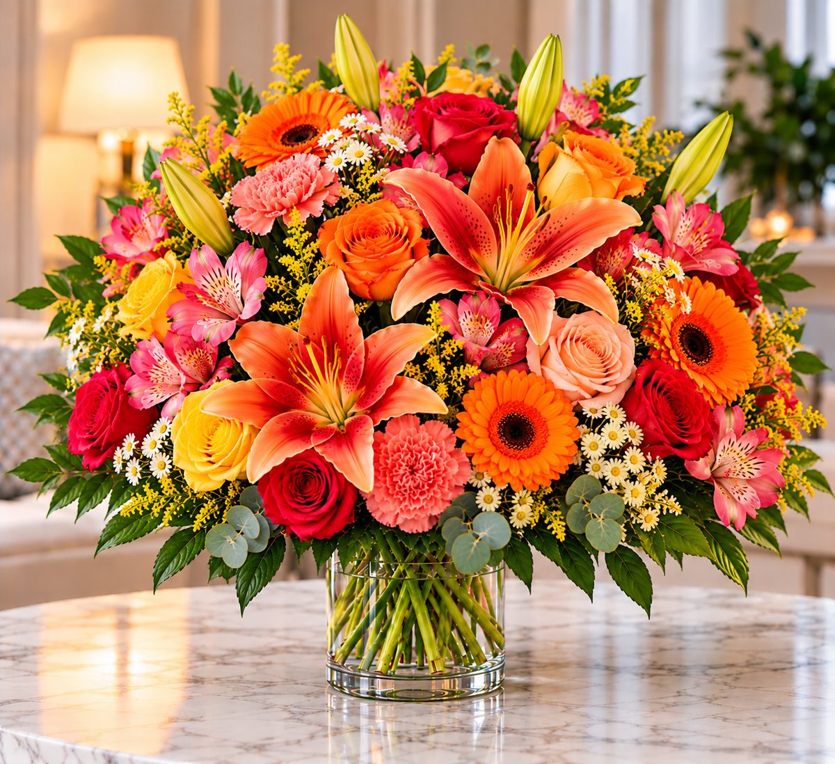Sunset Glow floral arrangement by Flowers Planet