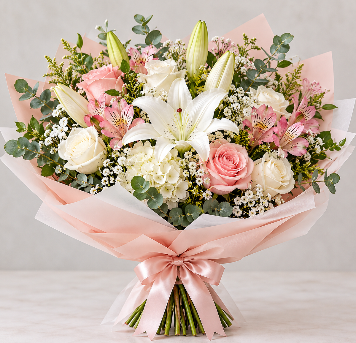 Pure Grace hand-tied bouquet by Flowers Planet
