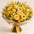 Golden Hour hand-tied yellow bouquet by Flowers Planet
