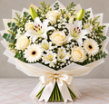 White Elegance hand-tied bouquet by Flowers Planet
