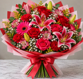 Deep Passion hand-tied bouquet by Flowers Planet