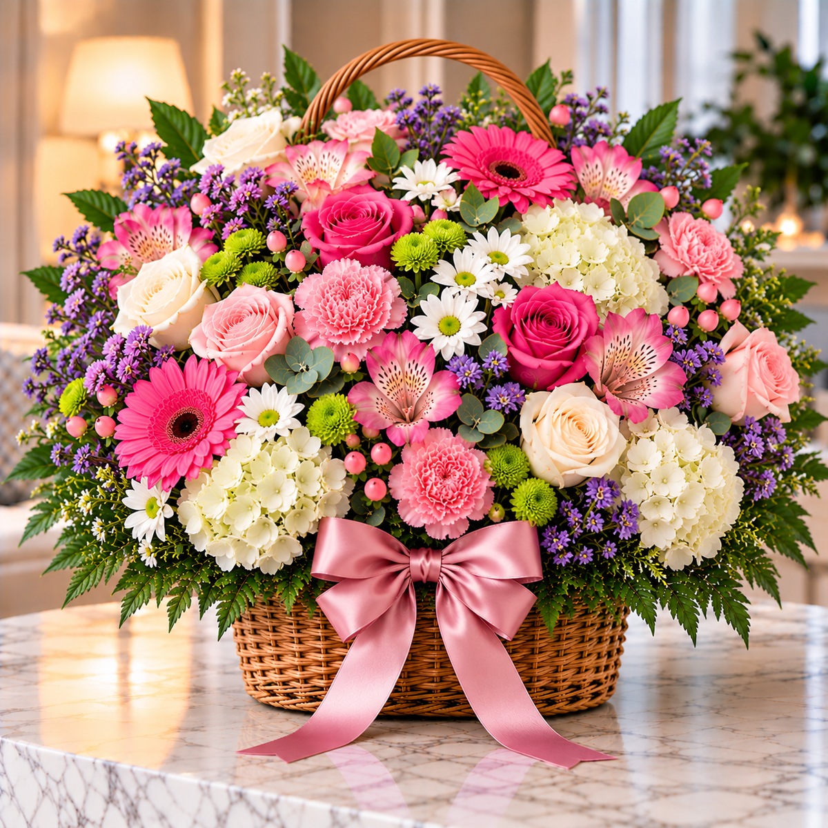 Celebration Basket floral arrangement by Flowers Planet