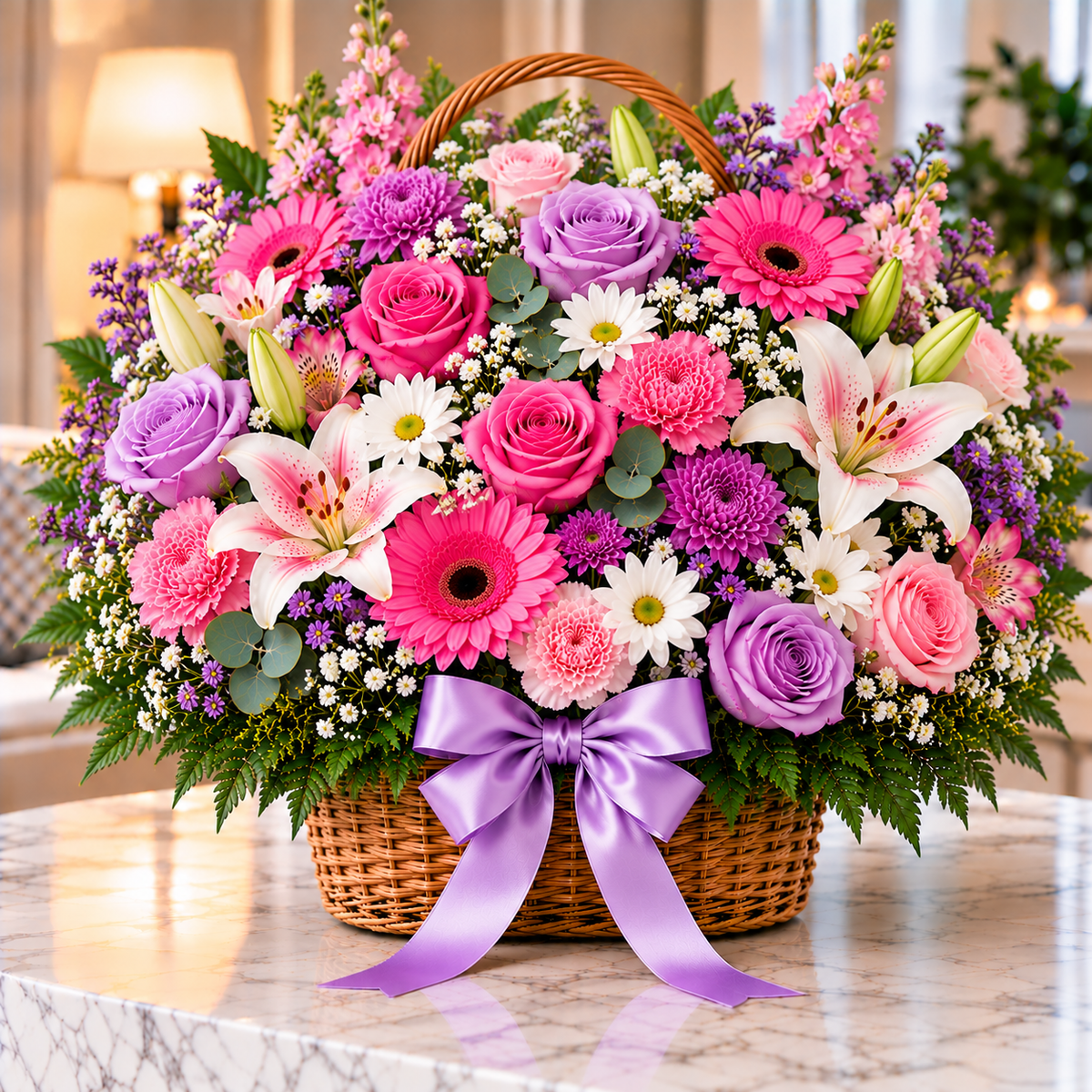 Romance Basket floral arrangement by Flowers Planet