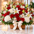 Crimson Basket floral arrangement by Flowers Planet