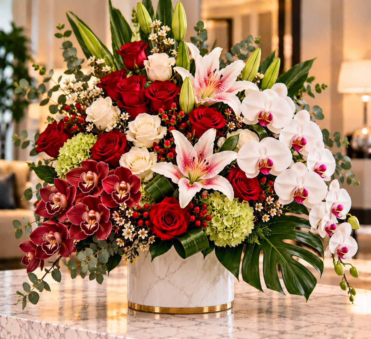 Red and Pink Delight by Flowers Planet