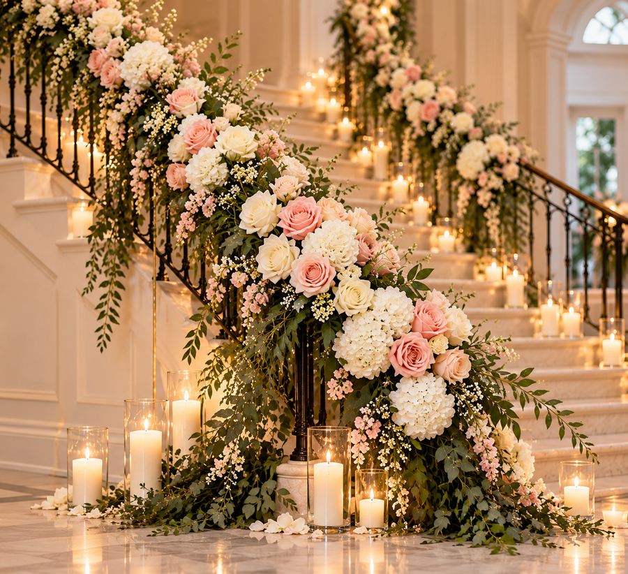 Staircase flowers