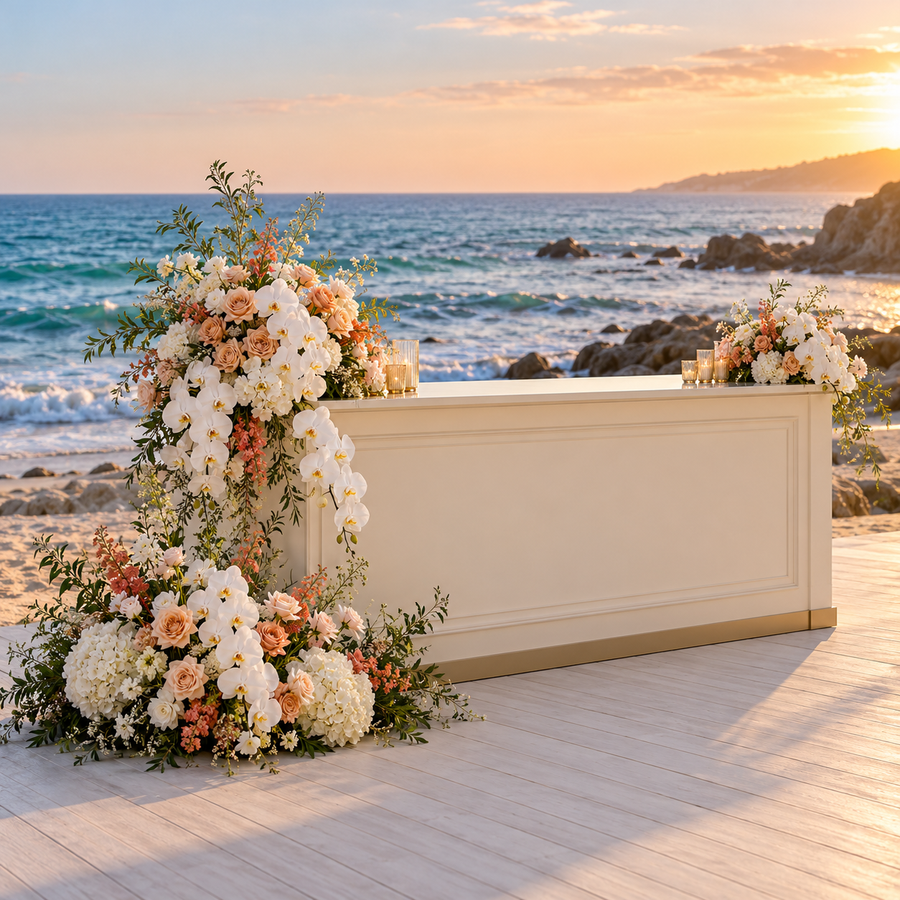Decoración floral de barra Costera