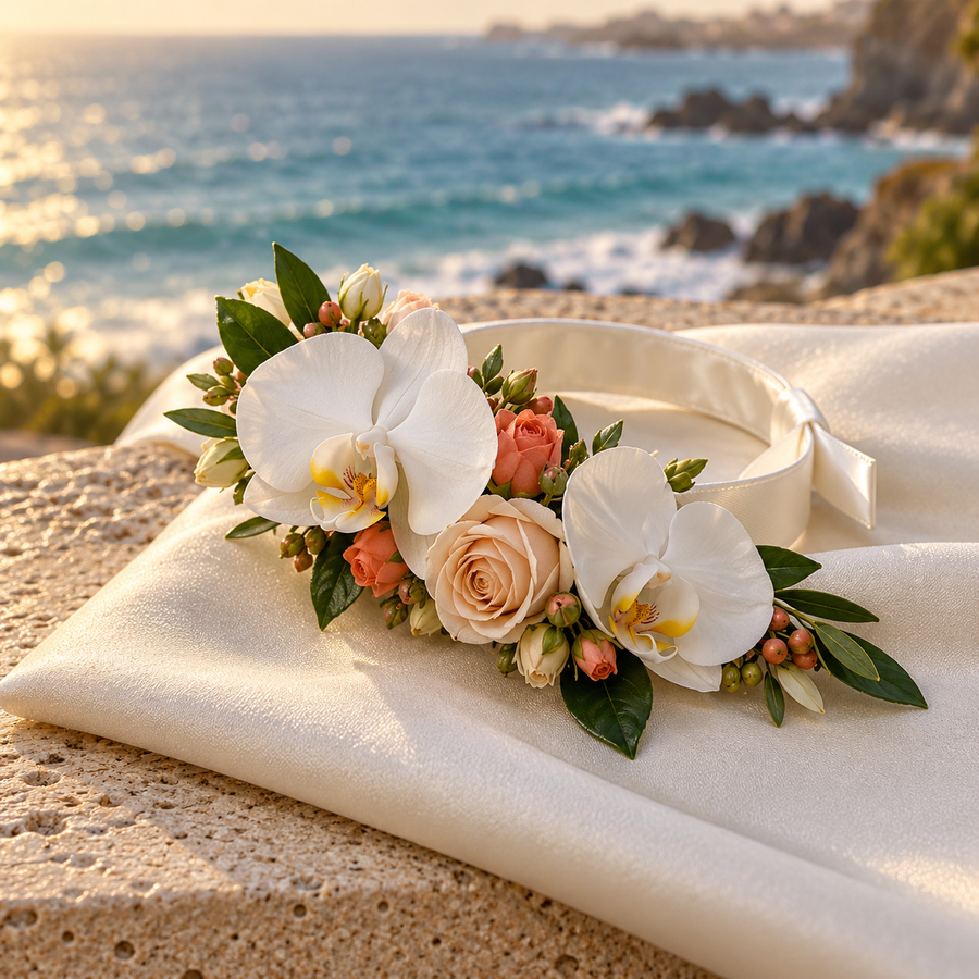 Pearl Orchid Wrist Corsage