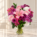 Lilac Dreams — Flowers Planet floral arrangement, styled on ivory marble